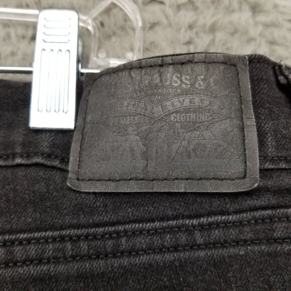 Levis Jeans Womens 33 Black 505 Straight Leg Stretch Denim - Picture 10 of 13